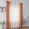 image:imageEstelar Textiler Grey and White Ombre Semi Sheer Curtains 84 Inch Length for Living RoomGray Gradient Light Filtering Window Grommet Curtains amp Drapes with Stripes Design for Bedroom52Wx84L2 PanelsBurnt Orange and White