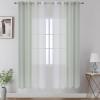 image:imageEstelar Textiler Grey and White Ombre Semi Sheer Curtains 84 Inch Length for Living RoomGray Gradient Light Filtering Window Grommet Curtains amp Drapes with Stripes Design for Bedroom52Wx84L2 PanelsSage Green and White