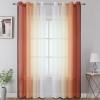 image:imageEstelar Textiler Grey and White Ombre Semi Sheer Curtains 84 Inch Length for Living RoomGray Gradient Light Filtering Window Grommet Curtains amp Drapes with Stripes Design for Bedroom52Wx84L2 PanelsBurnt Orange and White