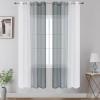 image:imageEstelar Textiler Grey and White Ombre Semi Sheer Curtains 84 Inch Length for Living RoomGray Gradient Light Filtering Window Grommet Curtains amp Drapes with Stripes Design for Bedroom52Wx84L2 PanelsGrey and White