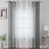 image:imageEstelar Textiler Grey and White Ombre Semi Sheer Curtains 84 Inch Length for Living RoomGray Gradient Light Filtering Window Grommet Curtains amp Drapes with Stripes Design for Bedroom52Wx84L2 PanelsGrey and White