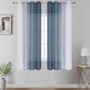 image:imageEstelar Textiler Grey and White Ombre Semi Sheer Curtains 84 Inch Length for Living RoomGray Gradient Light Filtering Window Grommet Curtains amp Drapes with Stripes Design for Bedroom52Wx84L2 PanelsNavy Blue and White