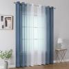 image:imageEstelar Textiler Grey and White Ombre Semi Sheer Curtains 84 Inch Length for Living RoomGray Gradient Light Filtering Window Grommet Curtains amp Drapes with Stripes Design for Bedroom52Wx84L2 PanelsNavy Blue and White