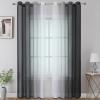 image:imageEstelar Textiler Grey and White Ombre Semi Sheer Curtains 84 Inch Length for Living RoomGray Gradient Light Filtering Window Grommet Curtains amp Drapes with Stripes Design for Bedroom52Wx84L2 PanelsBlack and White