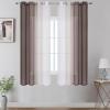 image:imageEstelar Textiler Grey and White Ombre Semi Sheer Curtains 84 Inch Length for Living RoomGray Gradient Light Filtering Window Grommet Curtains amp Drapes with Stripes Design for Bedroom52Wx84L2 PanelsBrown and White