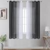 image:imageEstelar Textiler Grey and White Ombre Semi Sheer Curtains 84 Inch Length for Living RoomGray Gradient Light Filtering Window Grommet Curtains amp Drapes with Stripes Design for Bedroom52Wx84L2 PanelsBlack and White