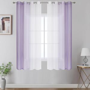 image:imageEstelar Textiler Grey and White Ombre Semi Sheer Curtains 84 Inch Length for Living RoomGray Gradient Light Filtering Window Grommet Curtains amp Drapes with Stripes Design for Bedroom52Wx84L2 PanelsLilac and White