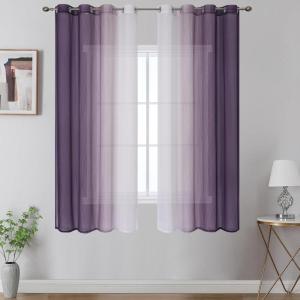 image:imageEstelar Textiler Grey and White Ombre Semi Sheer Curtains 84 Inch Length for Living RoomGray Gradient Light Filtering Window Grommet Curtains amp Drapes with Stripes Design for Bedroom52Wx84L2 PanelsPurple and White