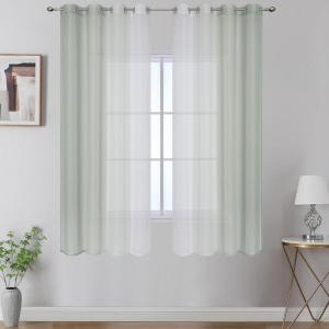 image:imageEstelar Textiler Grey and White Ombre Semi Sheer Curtains 84 Inch Length for Living RoomGray Gradient Light Filtering Window Grommet Curtains amp Drapes with Stripes Design for Bedroom52Wx84L2 PanelsSage Green and White