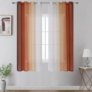image:imageEstelar Textiler Grey and White Ombre Semi Sheer Curtains 84 Inch Length for Living RoomGray Gradient Light Filtering Window Grommet Curtains amp Drapes with Stripes Design for Bedroom52Wx84L2 PanelsBurnt Orange and White