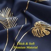 image:imageEstelar Textiler Navy Blue Blackout Curtain Extra Wide for Sliding Door 120W x 84L Inch Thermal Insulated Window Curtain with Elegant Gold Palm Tree for Dining Room 10ft Wide x7ft Long 1 Panel
