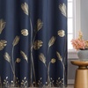 image:imageEstelar Textiler Navy Blue Blackout Curtain Extra Wide for Sliding Door 120W x 84L Inch Thermal Insulated Window Curtain with Elegant Gold Palm Tree for Dining Room 10ft Wide x7ft Long 1 Panel