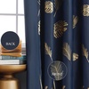 image:imageEstelar Textiler Navy Blue Blackout Curtain Extra Wide for Sliding Door 120W x 84L Inch Thermal Insulated Window Curtain with Elegant Gold Palm Tree for Dining Room 10ft Wide x7ft Long 1 Panel
