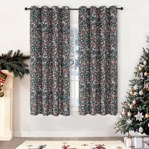 image:imageEstelar Textiler Black Boho Floral Printed Curtains 84 inches Long 2 Panels for BedroomBlack Out Curtains Grommet Thermal Insulated Room Darkening Window Drapes for Living Room Nursery52Wx84LVelvet Green