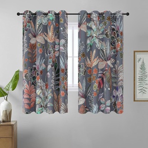 image:imageEstelar Textiler Black Boho Floral Printed Curtains 84 inches Long 2 Panels for BedroomBlack Out Curtains Grommet Thermal Insulated Room Darkening Window Drapes for Living Room Nursery52Wx84LLeaf Printgrey