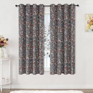 image:imageEstelar Textiler Black Boho Floral Printed Curtains 84 inches Long 2 Panels for BedroomBlack Out Curtains Grommet Thermal Insulated Room Darkening Window Drapes for Living Room Nursery52Wx84LVelvet Grey