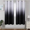 image:imageEstelar Textiler Beige and Greyish White Ombre Blackout Curtains for Living Room 84 Inch Long Gradient Room Darkening Thermal Insulated Grommet Window Drapes for Bedroom 52Wx84L 2 PanelsBlack and Greyish White
