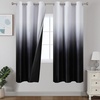 image:imageEstelar Textiler Beige and Greyish White Ombre Blackout Curtains for Living Room 84 Inch Long Gradient Room Darkening Thermal Insulated Grommet Window Drapes for Bedroom 52Wx84L 2 PanelsBlack and Greyish White