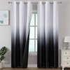image:imageEstelar Textiler Beige and Greyish White Ombre Blackout Curtains for Living Room 84 Inch Long Gradient Room Darkening Thermal Insulated Grommet Window Drapes for Bedroom 52Wx84L 2 PanelsBlack and Greyish White