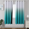 image:imageEstelar Textiler Beige and Greyish White Ombre Blackout Curtains for Living Room 84 Inch Long Gradient Room Darkening Thermal Insulated Grommet Window Drapes for Bedroom 52Wx84L 2 PanelsTeal and Greyish White