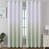 image:imageEstelar Textiler Beige and Greyish White Ombre Blackout Curtains for Living Room 84 Inch Long Gradient Room Darkening Thermal Insulated Grommet Window Drapes for Bedroom 52Wx84L 2 PanelsSage Green and Greyish White
