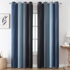image:imageEstelar Textiler Navy Blue and Black Ombre Blackout Curtains 84 Inches Long 2 Panels Thermal Insulated Gradient Drapes for Bedroom Full Room Darkening Energy Saving Curtains for Living Room52Wx84L