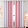 image:imageEstelar Textiler Pink and Greyish White Ombre Blackout Curtains 84 Inch Long for Kids Bedroom Room Darkening Thermal Insulated Grommet Gradient Window Drapes for Living RoomNursery 52Wx84L2 Panels