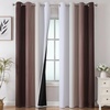 image:imageEstelar Textiler Brown and Greyish White Gradient Blackout Curtains for Bedroom Thermal Insulated Ombre Blackout Drapes Full Room Darkening Energy Saving Curtains for Living Room52Wx84L2 Panels