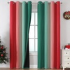 image:imageEstelar Textiler Red and Green Christmas Blackout Curtains for Bedroom Thermal Insulated Ombre Drapes 84 Inches Long Full Room Darkening Energy Saving Curtains for Living Room52Wx84L2 Panels