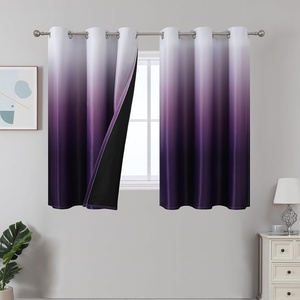 image:imageEstelar Textiler Beige and Greyish White Ombre Blackout Curtains for Living Room 84 Inch Long Gradient Room Darkening Thermal Insulated Grommet Window Drapes for Bedroom 52Wx84L 2 PanelsPurple and Greyish White