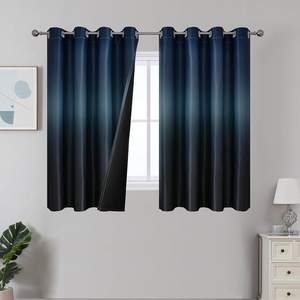 image:imageEstelar Textiler Beige and Greyish White Ombre Blackout Curtains for Living Room 84 Inch Long Gradient Room Darkening Thermal Insulated Grommet Window Drapes for Bedroom 52Wx84L 2 PanelsBlack and Navy Blue