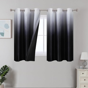 image:imageEstelar Textiler Beige and Greyish White Ombre Blackout Curtains for Living Room 84 Inch Long Gradient Room Darkening Thermal Insulated Grommet Window Drapes for Bedroom 52Wx84L 2 PanelsBlack and Greyish White