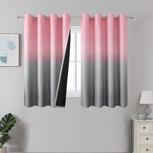 image:imageEstelar Textiler Beige and Greyish White Ombre Blackout Curtains for Living Room 84 Inch Long Gradient Room Darkening Thermal Insulated Grommet Window Drapes for Bedroom 52Wx84L 2 PanelsPink and Grey