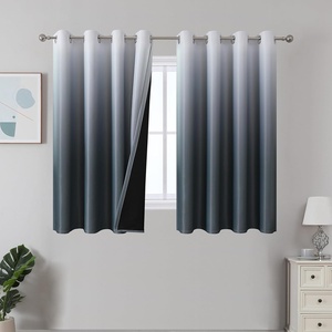 image:imageEstelar Textiler Beige and Greyish White Ombre Blackout Curtains for Living Room 84 Inch Long Gradient Room Darkening Thermal Insulated Grommet Window Drapes for Bedroom 52Wx84L 2 PanelsSteel Grey and Greyish White