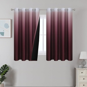 image:imageEstelar Textiler Beige and Greyish White Ombre Blackout Curtains for Living Room 84 Inch Long Gradient Room Darkening Thermal Insulated Grommet Window Drapes for Bedroom 52Wx84L 2 PanelsBurgundy Red and Greyish White