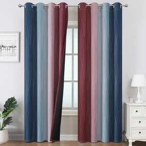 image:imageEstelar Textiler Burgundy Red and Navy Blue Ombre Blackout Curtains 84 Inches Long for Living Room Energy Saving Thermal Insulated Room Darkening Grommet Window Drapes for Bedroom 52Wx84L 2 Panels