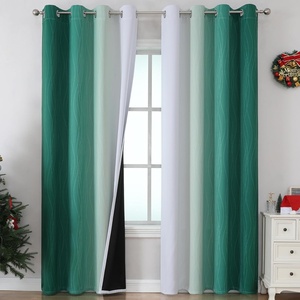 image:imageEstelar Textiler Green and Greyish White Blackout Curtains for Bedroom Thermal Insulated Ombre Drapes 84 Inches Long Full Room Darkening Energy Saving Curtains for Living Room52Wx84L2 Panels