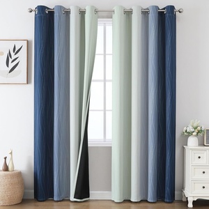 image:imageEstelar Textiler Navy Blue and Sage Green Ombre Blackout Curtains 84 Inch Length 2 Panels SetThermal Insulated Gradient Drapes for BedroomFull Room Darkening Grommet Curtains for Living Room52Wx84L