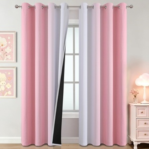 image:imageEstelar Textiler Pink and Greyish White Ombre Blackout Curtains 84 Inch Long for Kids Bedroom Room Darkening Thermal Insulated Grommet Gradient Window Drapes for Living RoomNursery 52Wx84L2 Panels